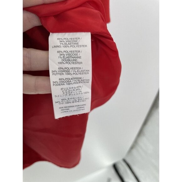 J Crew Dress Sheath Shift Exposed Zippers 3/4 Sleeve Boatneck Red Flaw Size 4 - Picture 8 of 15